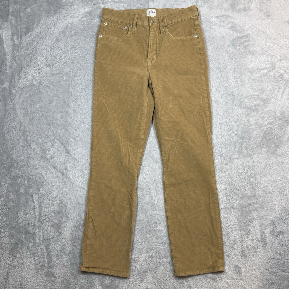 J Crew Corduroy‎ Pants Womens 27 Khaki Stretch Vintage Slim Straight Fit